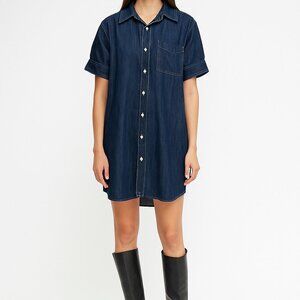 AMO Shirt‎ Dress Womens Small Blue Denim Jean Button Cowgirl USA Western